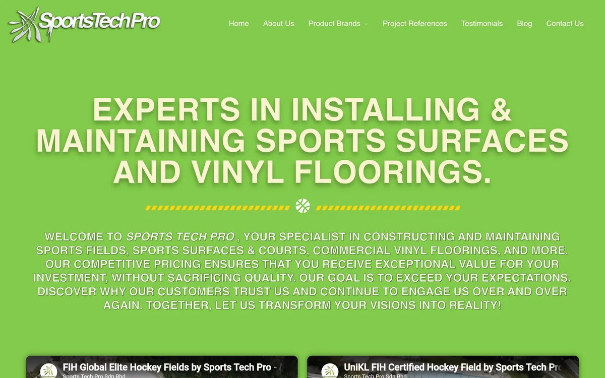 Sports Tech Pro website homepage